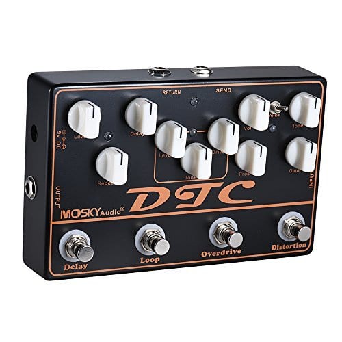 Loop Overdrive ammoon 4-in-1 Electric Guitar Effects Pedal Distortion Delay MOSKY